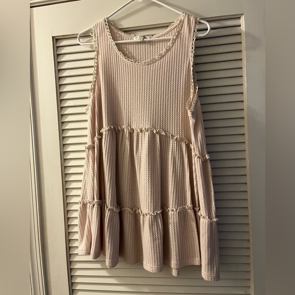 Boho Waffle Kit Babydoll Tank